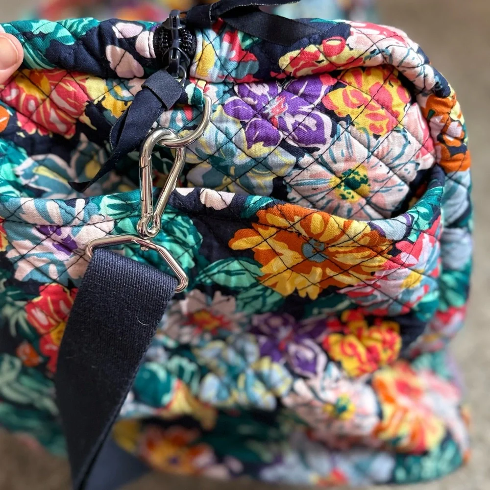 Vera Bradley Quilted Bag with Floral Design - Orange, Green, Purple - Picture 3 of 8